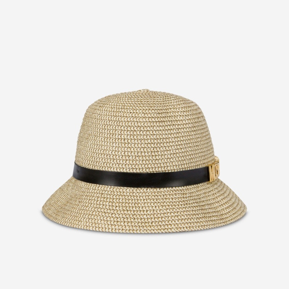 ๐๐๐ MOSCHINO LETTERING LOGO RAFFIA HAT - Picture 3 of 9